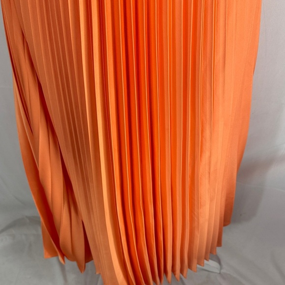 HOUSE OF HARLOW 1960 ORANGE PLEATED CUTOUT DRESS SIZE S - Picture 6 of 9